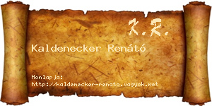 Kaldenecker Renátó névjegykártya